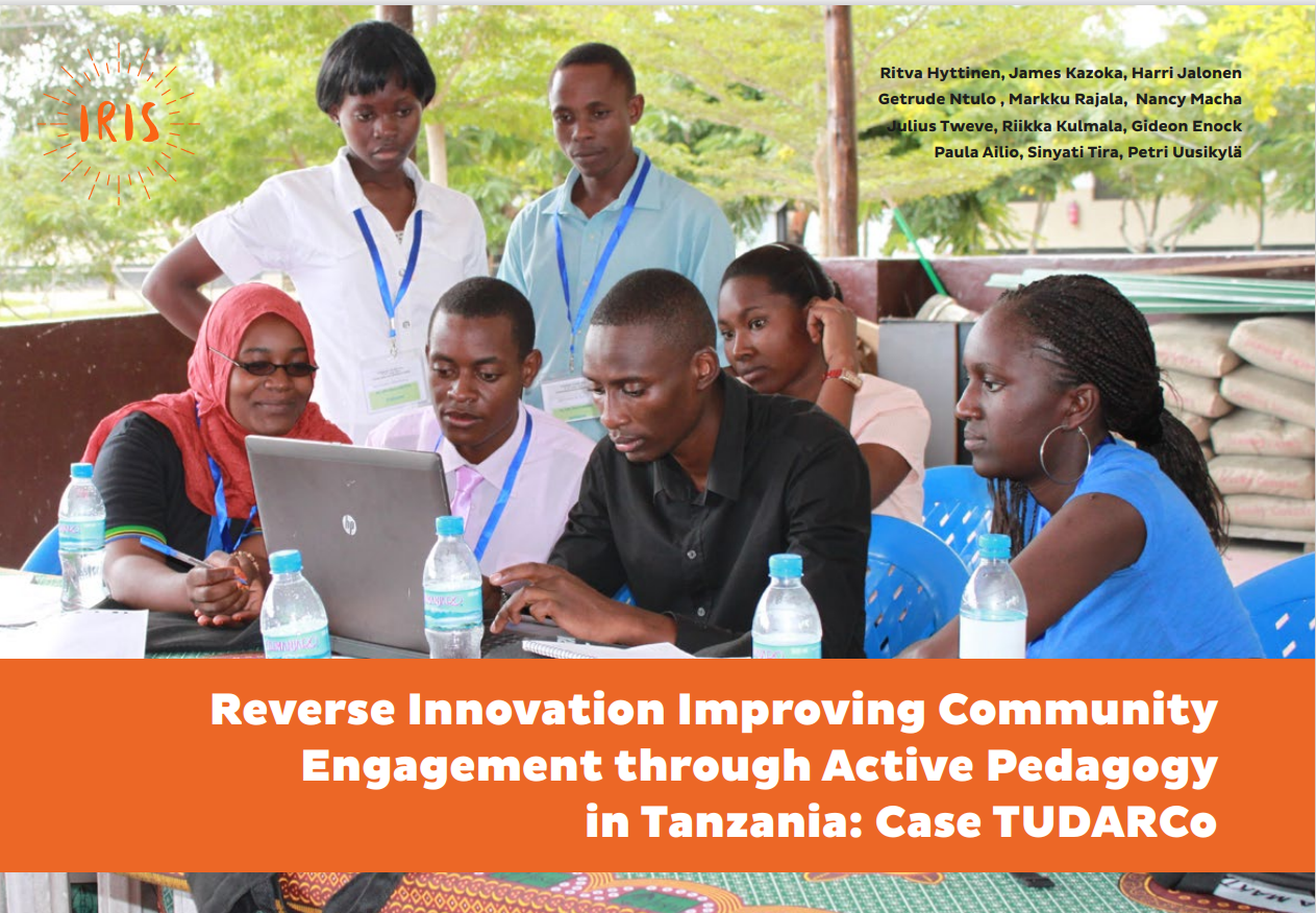 Reverse Innovation Improving Community Engagement through Active Pedagogy in Tanzania -julkaisun kansi