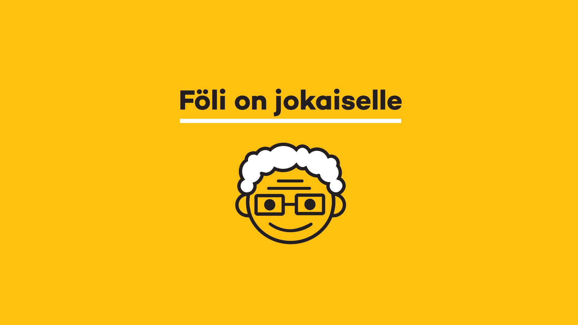 Piirroskuva ikääntyneestä henkilöstä ja teksti "Föli on jokaiselle".